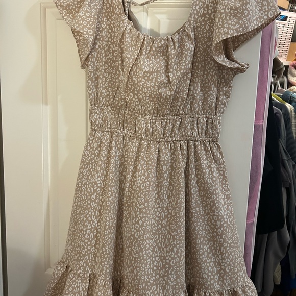 Altar'd State Cream Ruffle Sleeve Mini Dress - Picture 1 of 2